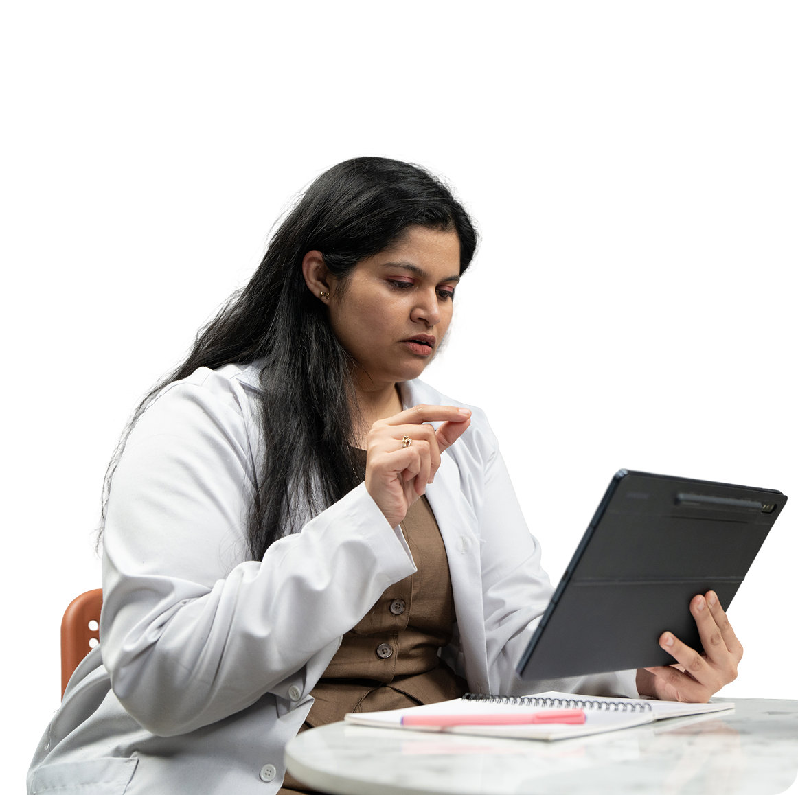 Medical professional working on research